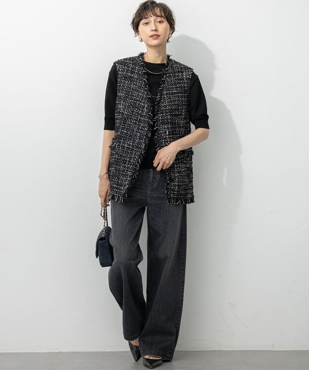 23区 S 【滝沢眞規子さん着用/VERY掲載/洗える】23区DENIM ストレッチ ワイドパンツ グレー系