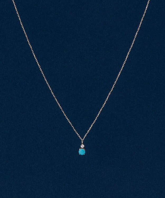 Phoebe 【K10】ジュエルラックネックレス　ターコイズ/12月誕生石/天然石/全長:40cm ゴールド