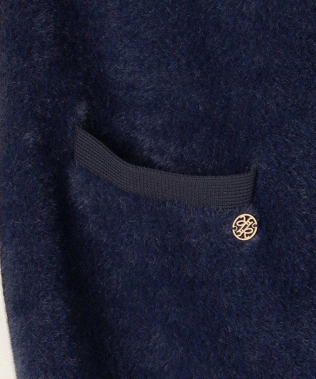 組曲 ナイロンファーニット カーディガン ネイビー系