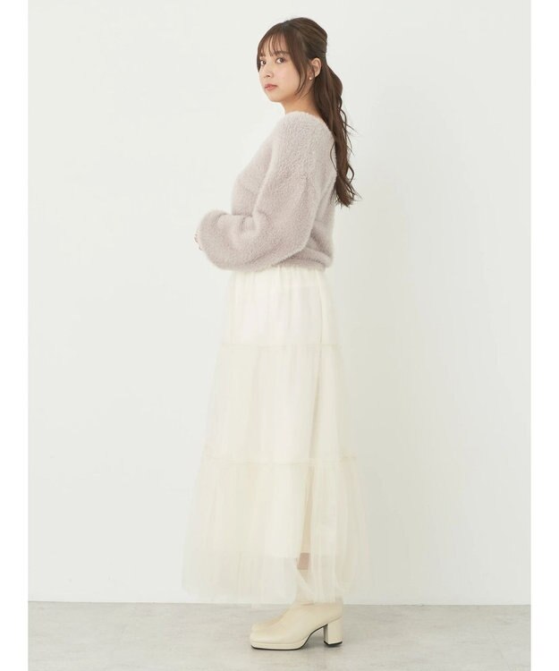 earth music&ecology マルチｗａｙチュールスカート Ivory