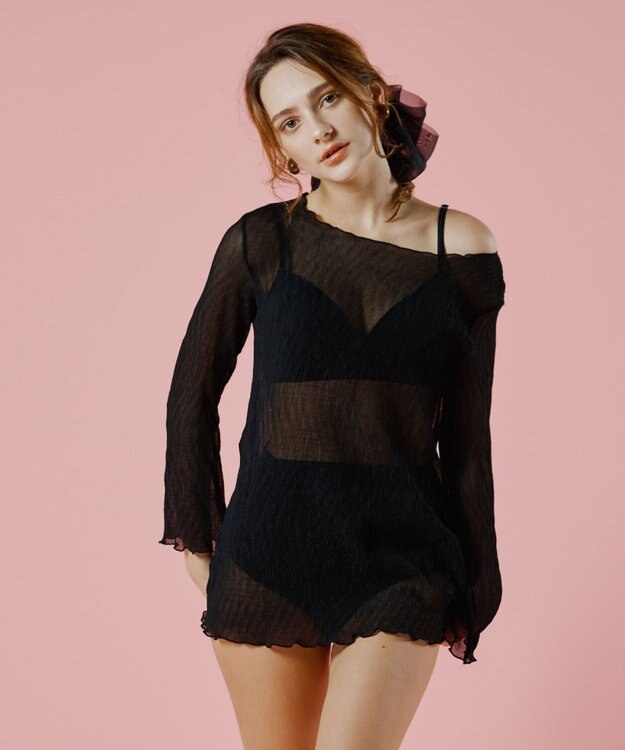 San-ai Resort（三愛水着楽園） 【WEB限定】シアー素材トップス3点セット水着