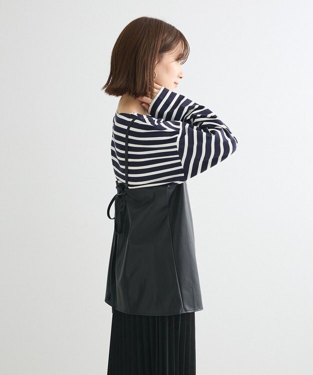 Green Parks フェイクレザーキャミベスト Black