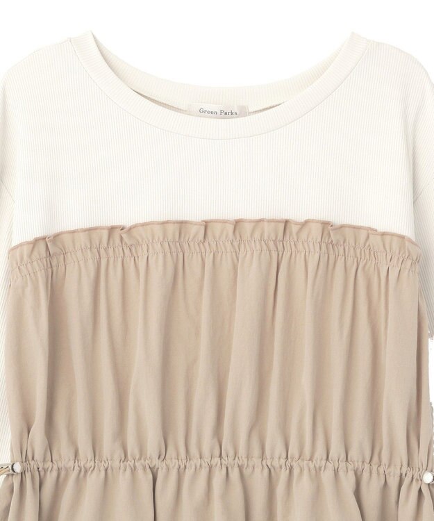 Green Parks ペプラムドッキングワンピース Light Beige