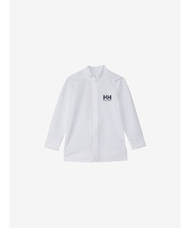 HELLY HANSEN 【キッズ・UVカット・耐海水・耐塩素】ロングスリーブ HHフルジップラッシュガード クリアホワイト