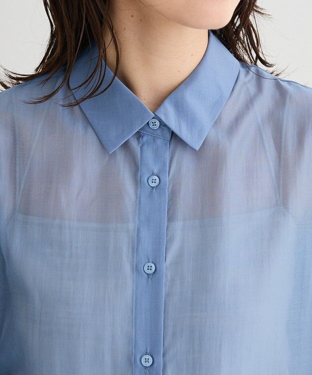 Green Parks 【WEB限定】ＳＥＴ２点フリルビスチェ＋シャツチュニックⅡ Blue