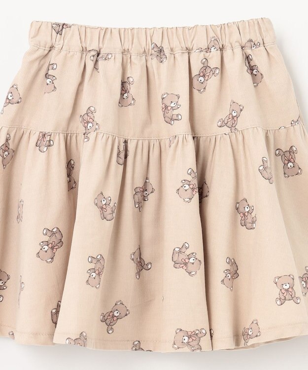 ANY KIDS チェック柄/アニマル柄スカパン ベージュ系クマ