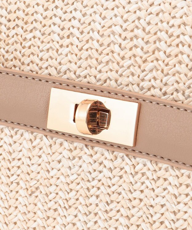 ANY SIS 【美人百花7月号掲載】2WAYバンブーライクハンドルミディ トートバッグ ナチュラル×ベージュ