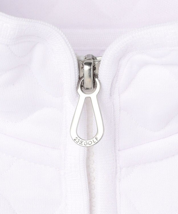 23区GOLF 【MEN】ウェーブキルトジャガードプルオーバー ホワイト系