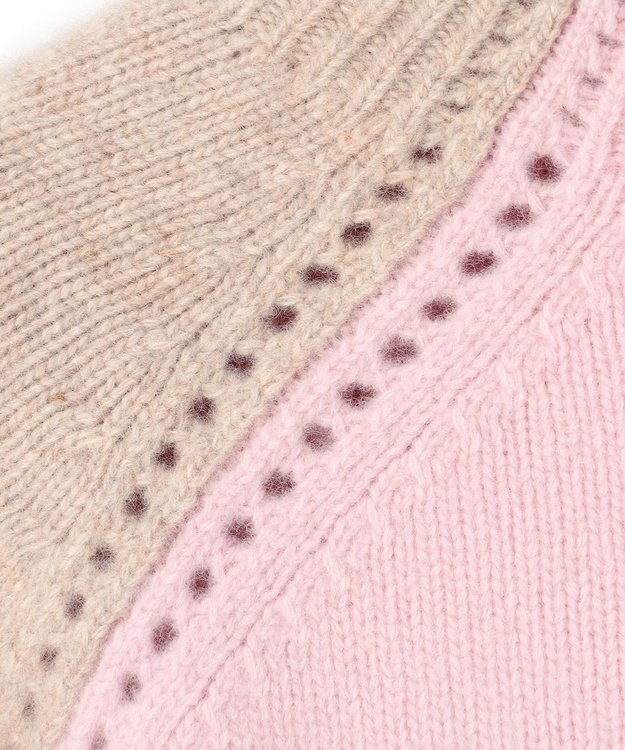 BEIGE， RULE / ウールカシミヤバイカラーハイネックニット Lilac × Taupe