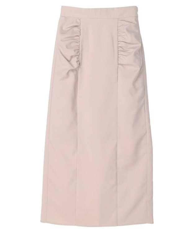 earth music&ecology ギャザーナロースカート Gray Beige