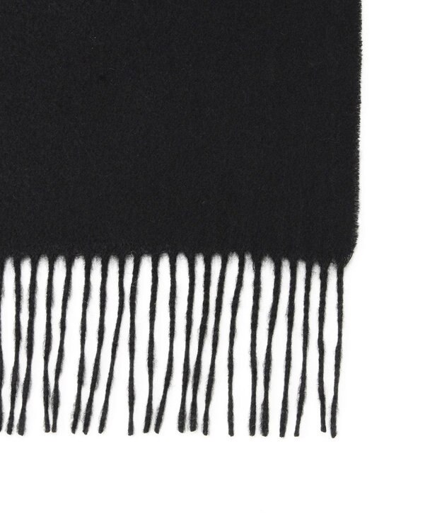 MOONBAT プラスムーンバット (+moonbat) カシミヤ100％無地マフラー 洗える 190㎝×30㎝ ブラック