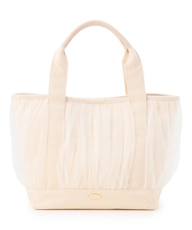 TOCCA GATHER TULLE TOTE キャンバストート アイボリー系