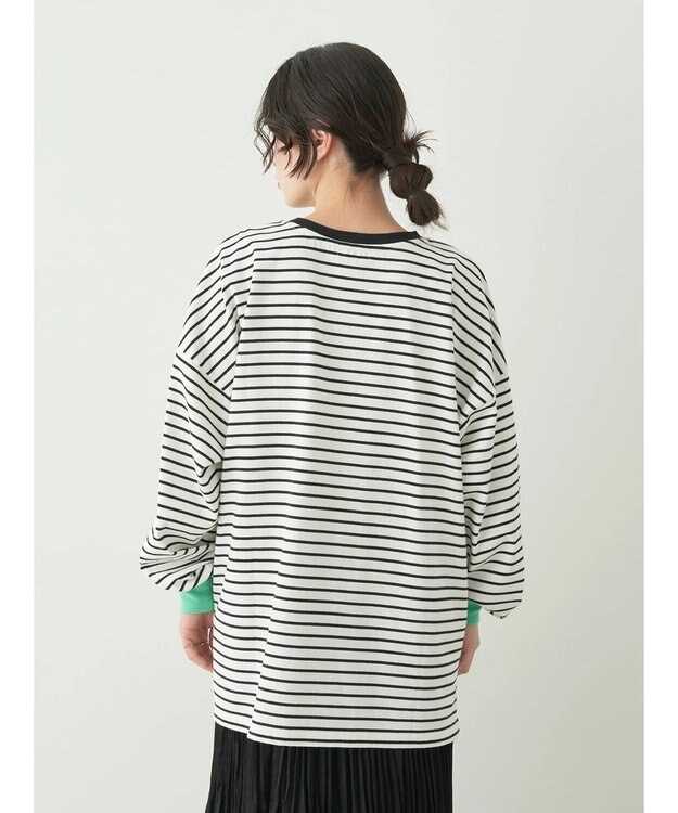 earth music&ecology トリカラーボーダーロンＴＥＥ Off White