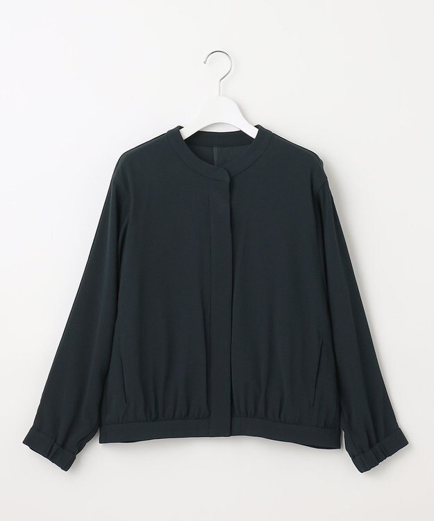 自由区 【セットアップ対応・洗える】トリアセジョーゼット ブルゾン ネイビー系