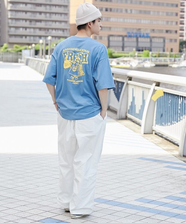 WEGO フードキャラ発泡プリントT ブルー