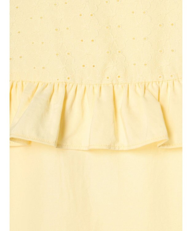 earth music&ecology デコルテレースフリルブラウス Yellow