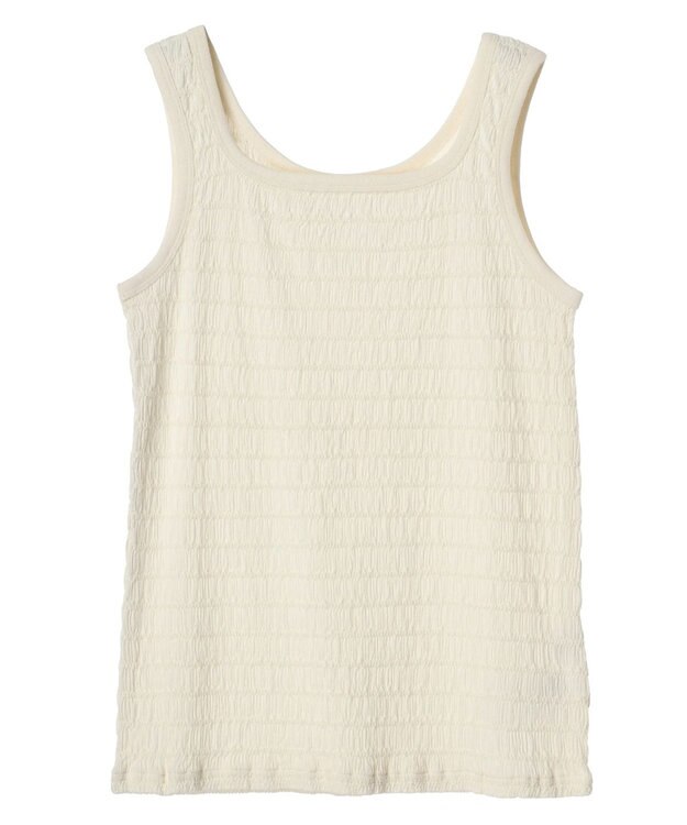 earth music&ecology シャーリングタンクトップ Off White