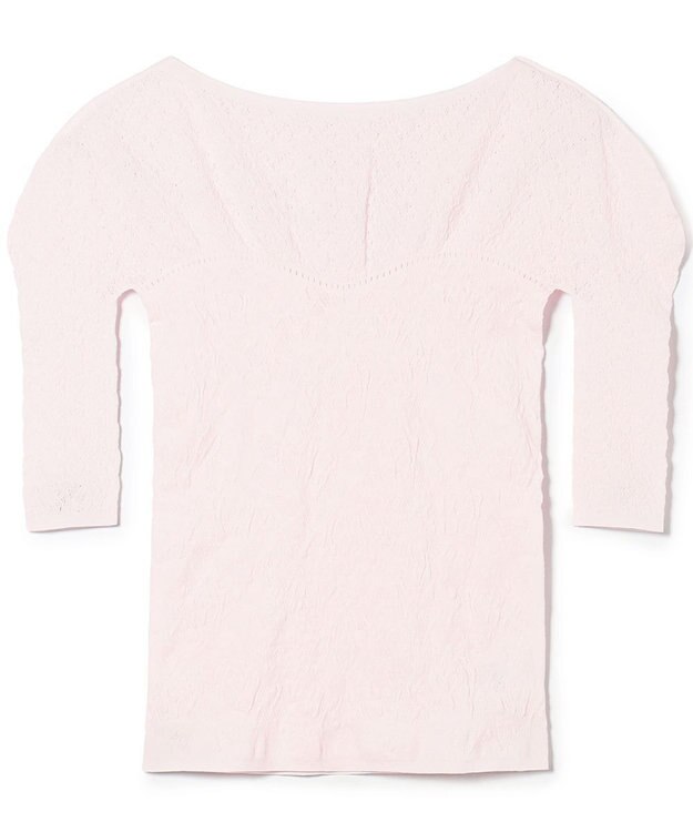 Chacott キシリトールボートネックニットトップ ピンク