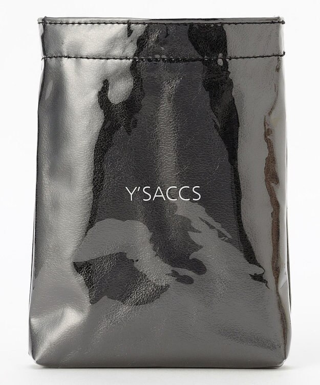 Y'SACCS PVCメタリックショルダーバッグ ブラック