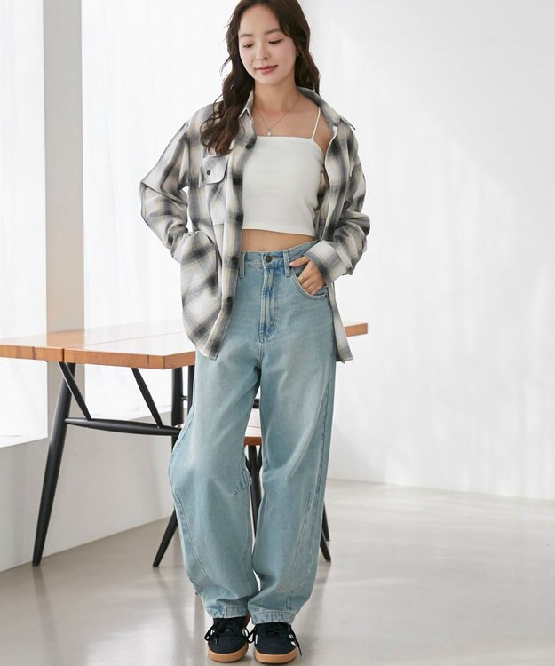 WEGO 【カップ付きインナー/SMサイズ展開】なちゅ盛れカップインショートキャミ オフホワイト