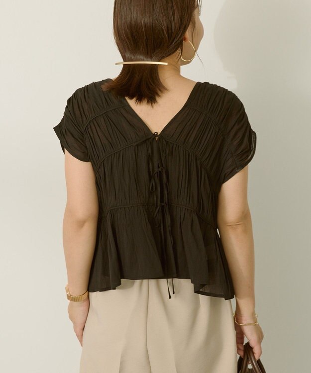 AMERICAN HOLIC 【前後2WAY】フロントリボンブラウス Black