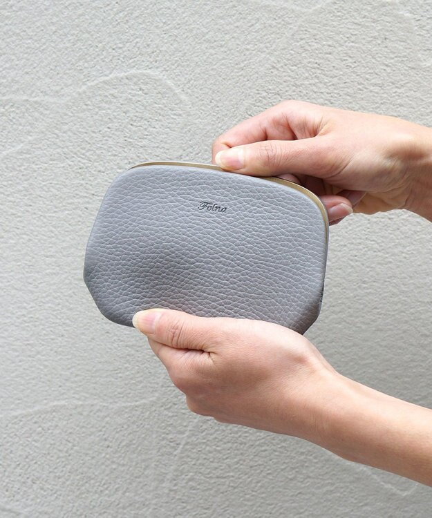 FOLNA RD ショート天溝がま口 財布 グレー