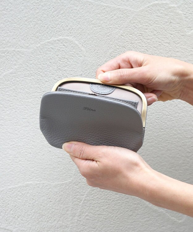 FOLNA RD ショート天溝がま口 財布 グレー