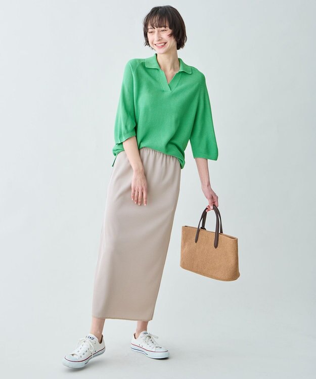 ANY テレコナロースカート ライトベージュ