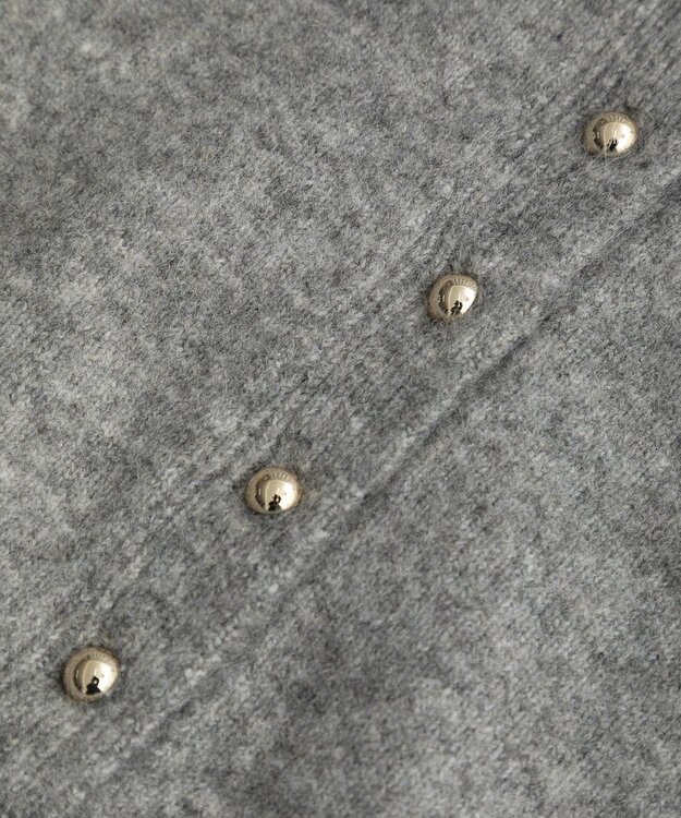 Green Parks 金釦ポロシャツニットワンピース Gray Mixture