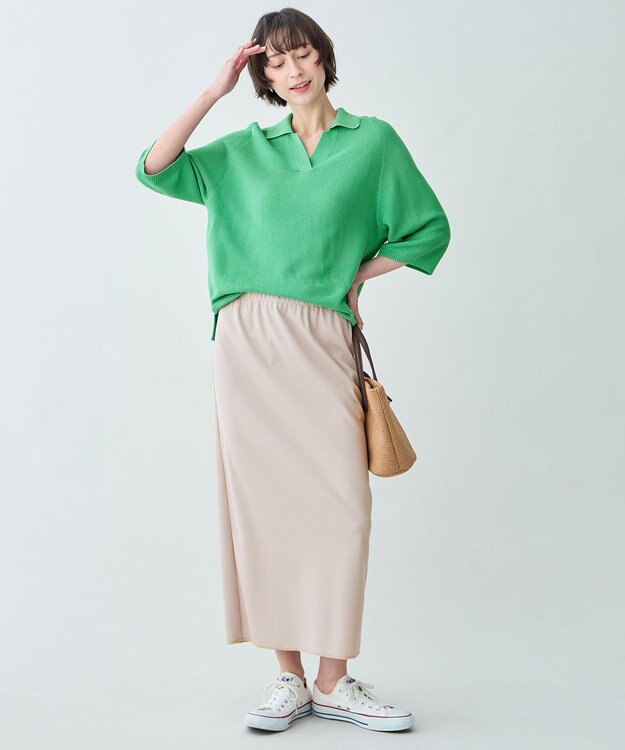 ANY テレコナロースカート ライトベージュ