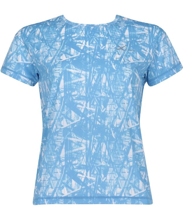 CW-X 【WOMEN】 CW-X トップス 【薄軽ランニングシャツ】 半袖 3分袖 Ｕネック 吸汗速乾性(本体) レディース DLY155 /ワコール サックス