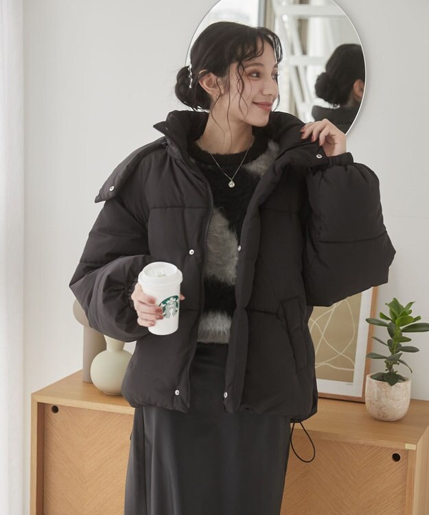 WEGO 【2WAYフード取り外し可能/あったかい】２WAYパディングブルゾン ブラック