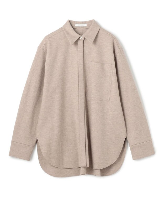 BEIGE， MONTAIGNE / ウールオーバーサイズシャツ Top Taupe