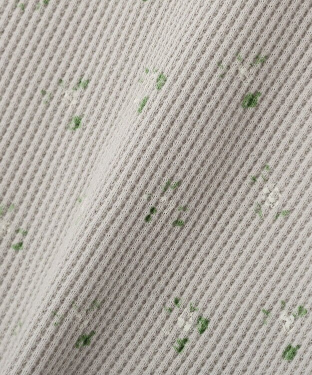 earth music&ecology 【予約】【綿100％】ダブルジップワッフルカーディガン フラワー