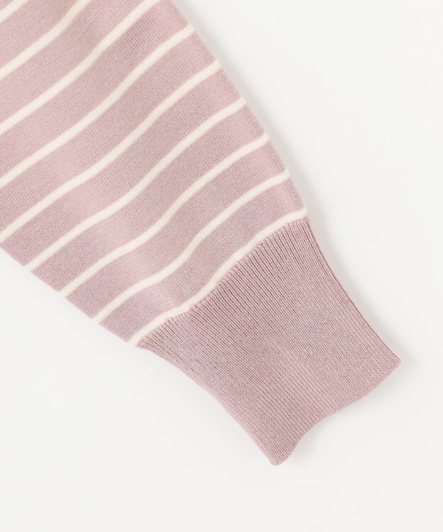 ANY SIS 【洗える】サイドスリット ニット ピンク×アイボリー