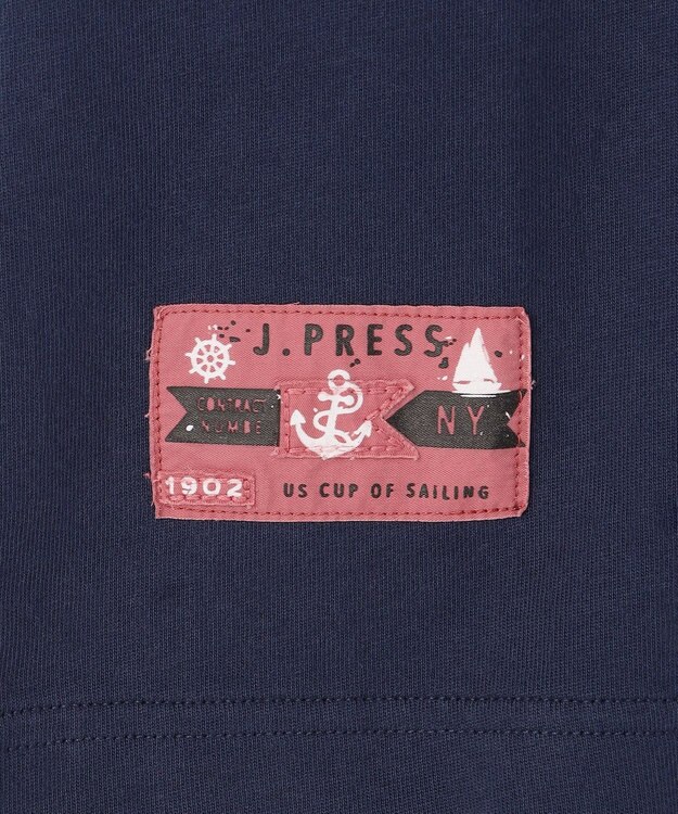 J.PRESS MEN 【NYUZELESS】エンブロイダリー モチーフTシャツ ネイビー系