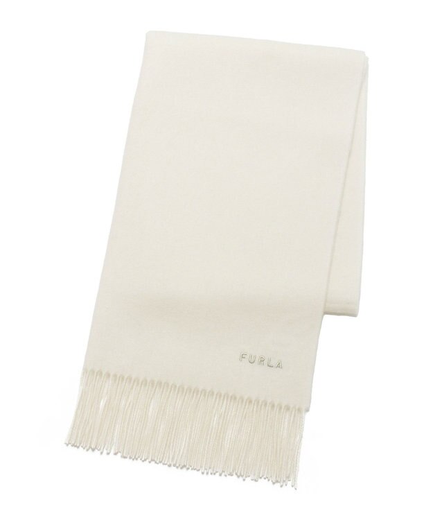 MOONBAT 【WEB限定】FURLA ウール100％ 大判プレーンストールマフラー/幅60cm オフホワイト