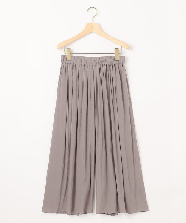 組曲 L 【WEB限定】シアープリーツライクシフォン パンツ チャコール系