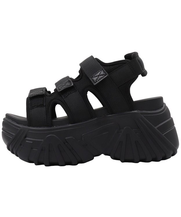 WEGO 厚底ベルトスポーツサンダル ブラック