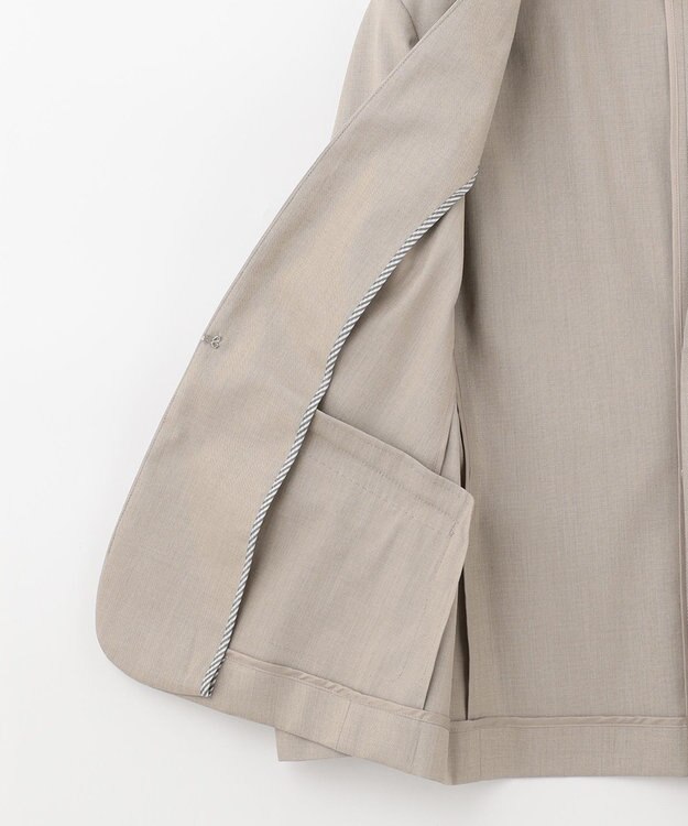 J.PRESS LADIES 【洗える・撥水・防汚】コットンFITTYシャーク ノーカラー ジャケット ベージュ系