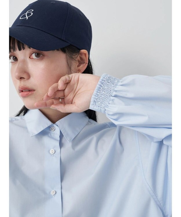 earth music&ecology 袖タックブラウス Sax