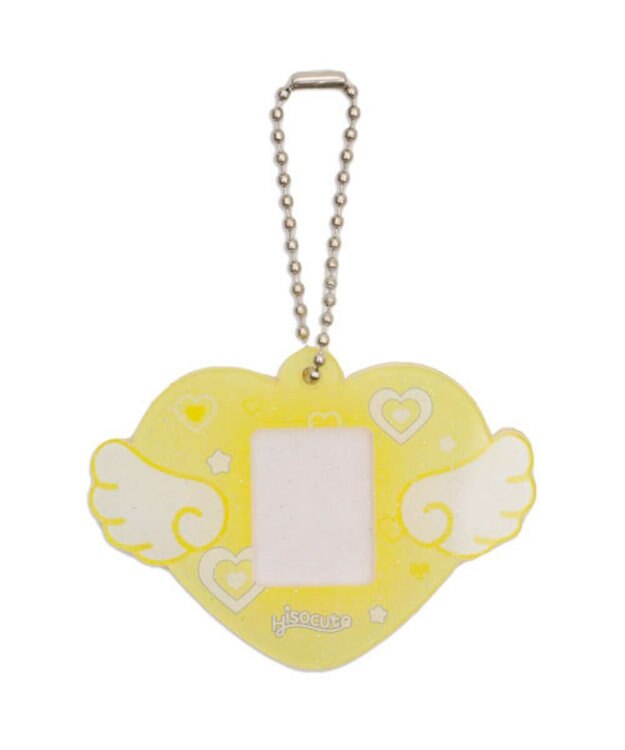 WEGO 【痛バ＆推し活グッズ】ハートエンジェルIDフォトケースキーホルダー イエロー