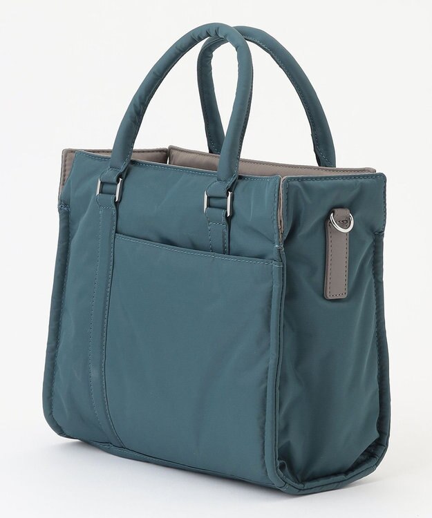 Y'SACCS ツイルナイロン　スクエアトート　Sサイズ ブルーグリーン