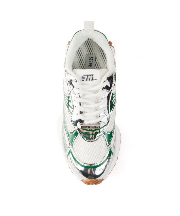 STEVE MADDEN CAUSEWAY グラフィックソールスニーカー ホワイトグリーン