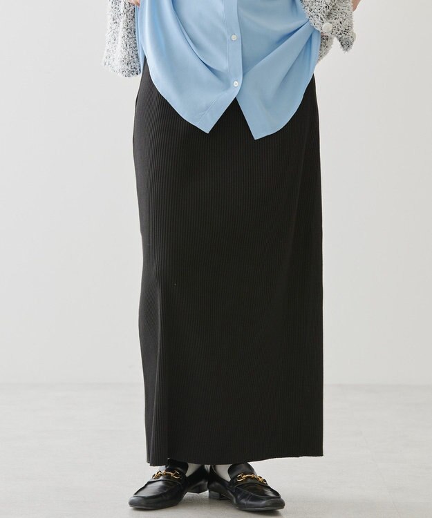 AMERICAN HOLIC 針抜きテレコタイトスカート Black