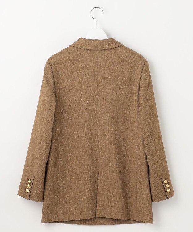 自由区 S 【SHIHOさん着用】シルクネップツイード ジャケット ダークキャメル