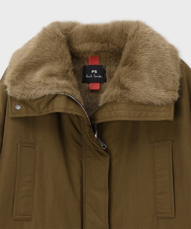 Paul Smith フェイクファー カジュアルコート カーキ