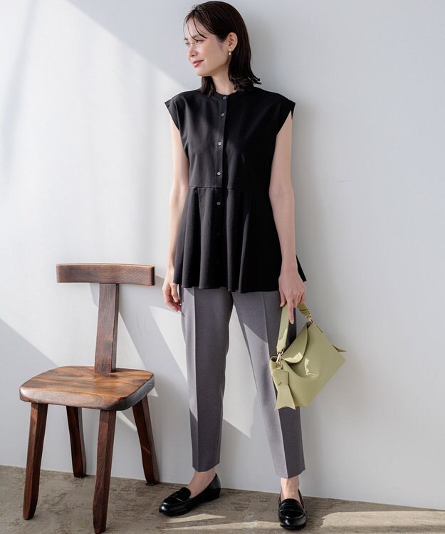 組曲 S 【先行予約】ツイルジャージーペプラム カットソー ブラック系