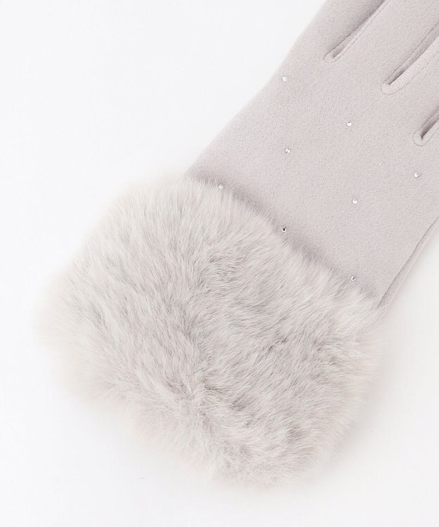 ANY SIS 【スマートフォン対応】シャインストーン グローブ ライトグレー