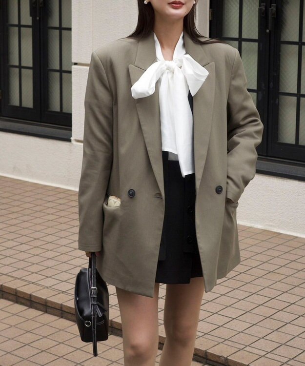 Green Parks AnriettMusee シアーボウタイブラウス Off White